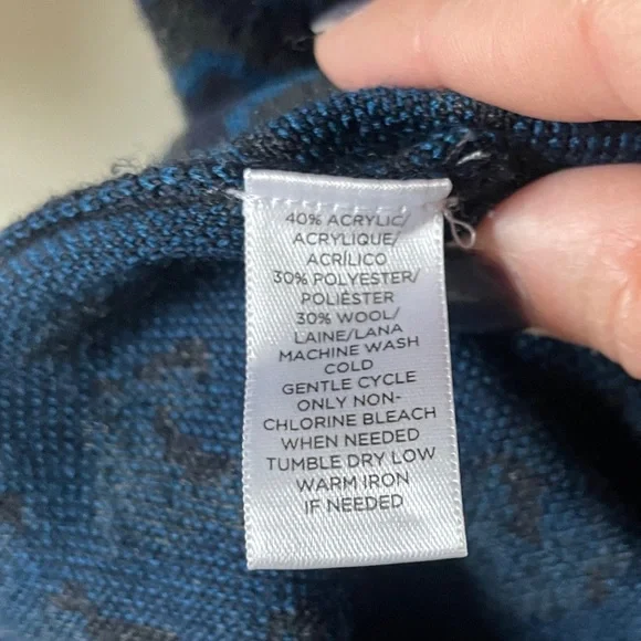 LOFT Grey and Blue Leopard print Sweater Dress - Picture 12 of 12